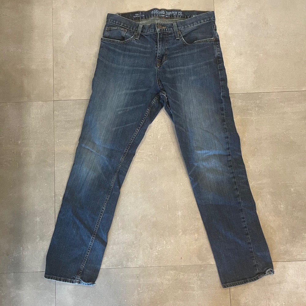 Mossimo Supply Co Mens Straight Leg Jeans Blue Total Flex Denim W30 L30